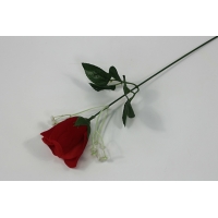 Одиночная роза бархатная с добавками. Н=42 см. (О383)