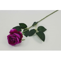 Одиночная роза бархатная. Н=48 см. (О390)