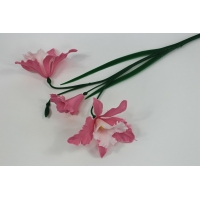 Ветка орхидеи 2 головы, 1 бутон, h=45 см. (Н549)