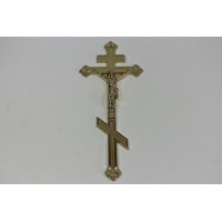 Крест №582 с распятием металлизированный, 190х420 мм. (М788)
