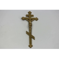 Крест с распятием крашенный под золото, 185х410 см. (М750)