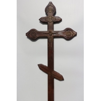 Крест на могилу Фигурный с орнаментом, состаренный. h=2,2 м. (Р90)