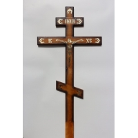 Крест на могилу лакированный с распятием, h=2 м. (Р65)