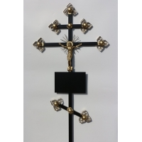 Крест на могилу металлический с золотом №4 (Р59)
